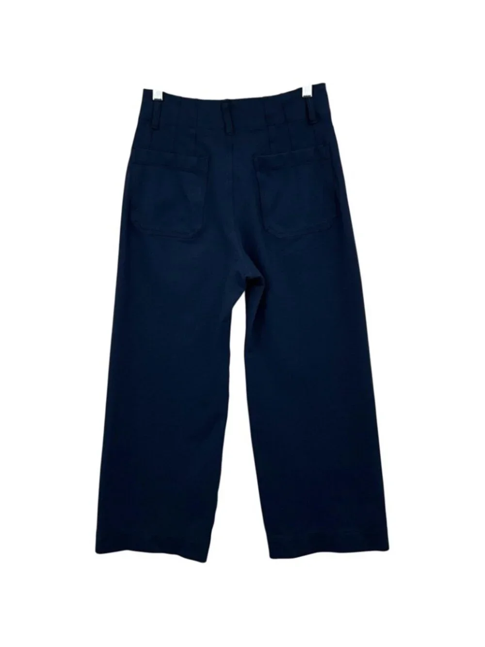 Maeve The Colette Pants Womens 27 Blue Cropped Wide Leg Ponte Stretch Trousers